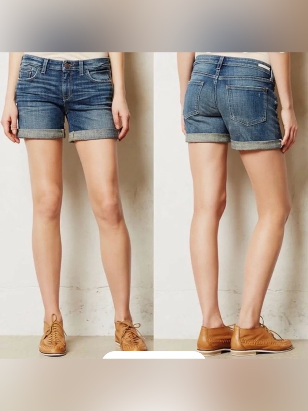 Anthropologie Pilcro & the Letterpress Hyphen Cuffed Denim Shorts